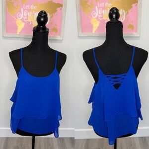 Thanth Royal Blue Women's Layered Tank Top (M)